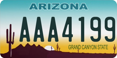 AZ license plate AAA4199