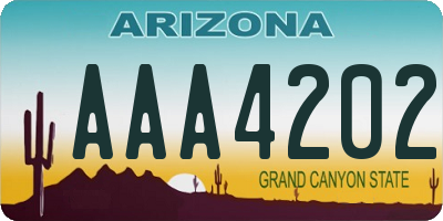 AZ license plate AAA4202