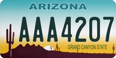 AZ license plate AAA4207