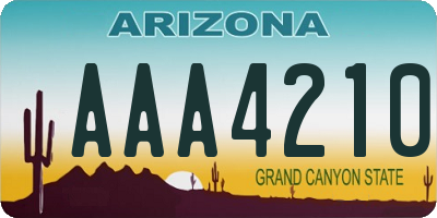 AZ license plate AAA4210
