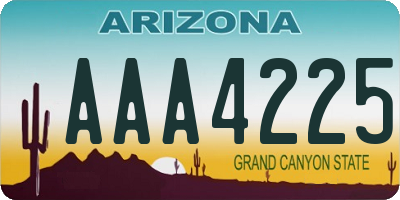 AZ license plate AAA4225