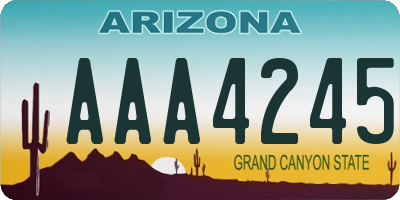AZ license plate AAA4245