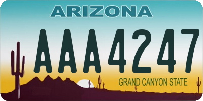 AZ license plate AAA4247