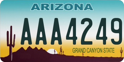 AZ license plate AAA4249