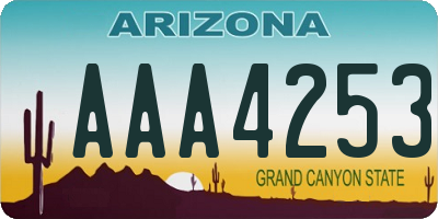 AZ license plate AAA4253