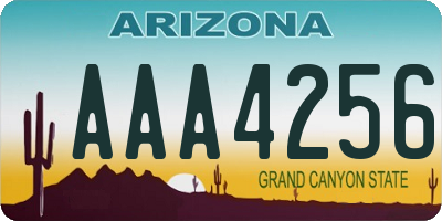 AZ license plate AAA4256