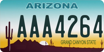 AZ license plate AAA4264