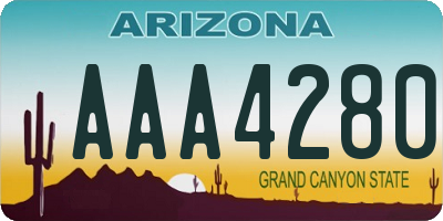 AZ license plate AAA4280