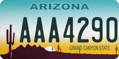 AZ license plate AAA4290