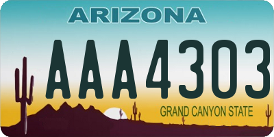 AZ license plate AAA4303