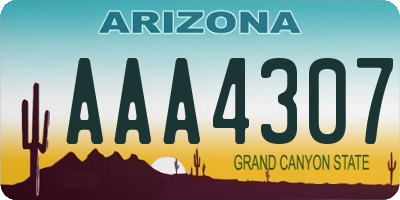 AZ license plate AAA4307