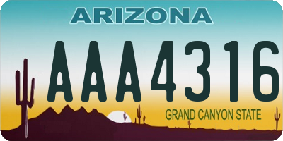 AZ license plate AAA4316