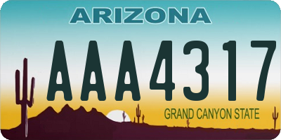 AZ license plate AAA4317