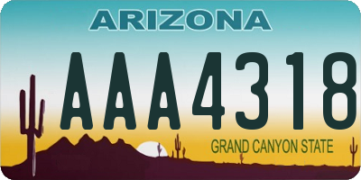 AZ license plate AAA4318