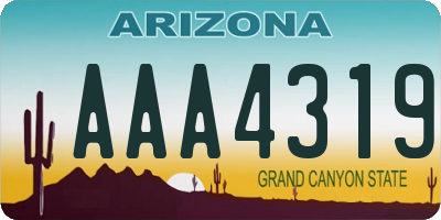 AZ license plate AAA4319