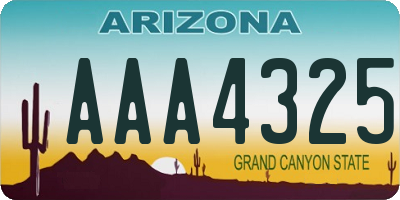 AZ license plate AAA4325