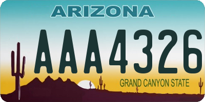 AZ license plate AAA4326