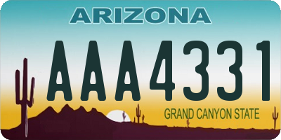AZ license plate AAA4331