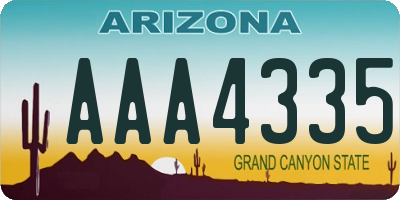AZ license plate AAA4335