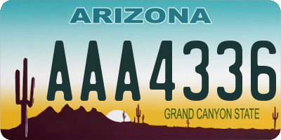 AZ license plate AAA4336