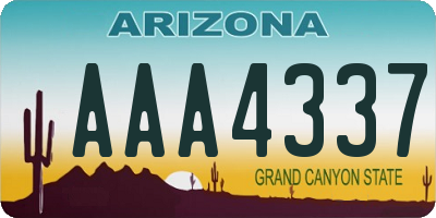 AZ license plate AAA4337