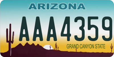 AZ license plate AAA4359