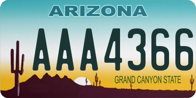 AZ license plate AAA4366