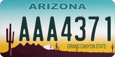 AZ license plate AAA4371