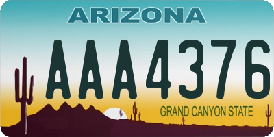 AZ license plate AAA4376