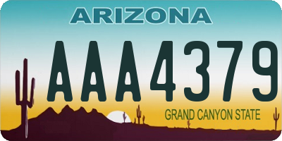 AZ license plate AAA4379