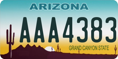 AZ license plate AAA4383