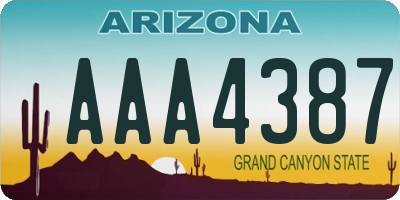 AZ license plate AAA4387