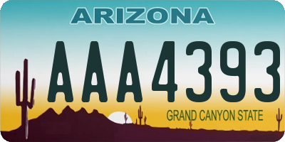 AZ license plate AAA4393