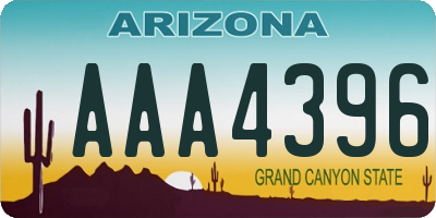 AZ license plate AAA4396