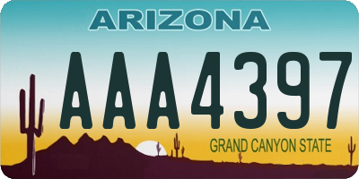 AZ license plate AAA4397