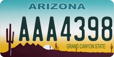 AZ license plate AAA4398
