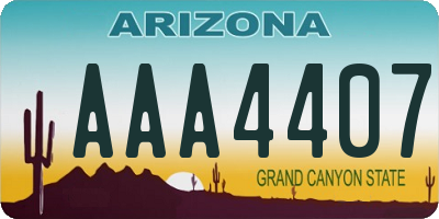 AZ license plate AAA4407