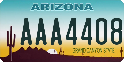 AZ license plate AAA4408