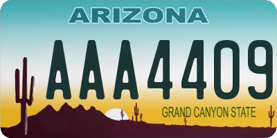 AZ license plate AAA4409