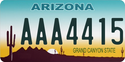 AZ license plate AAA4415