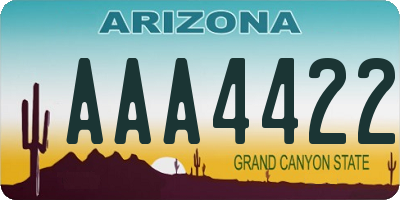 AZ license plate AAA4422