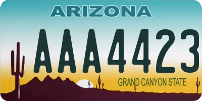 AZ license plate AAA4423