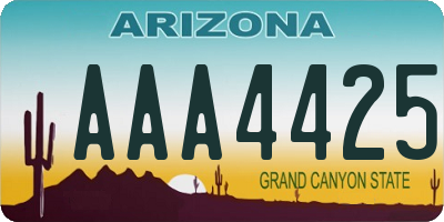 AZ license plate AAA4425