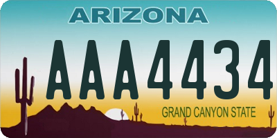 AZ license plate AAA4434