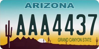 AZ license plate AAA4437