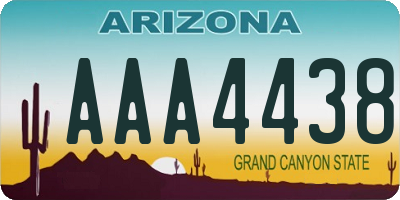 AZ license plate AAA4438