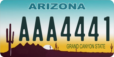 AZ license plate AAA4441