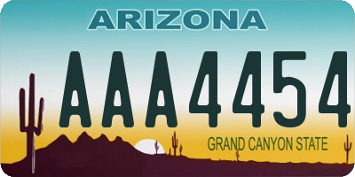 AZ license plate AAA4454