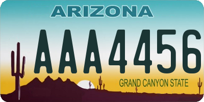 AZ license plate AAA4456