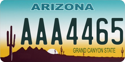 AZ license plate AAA4465